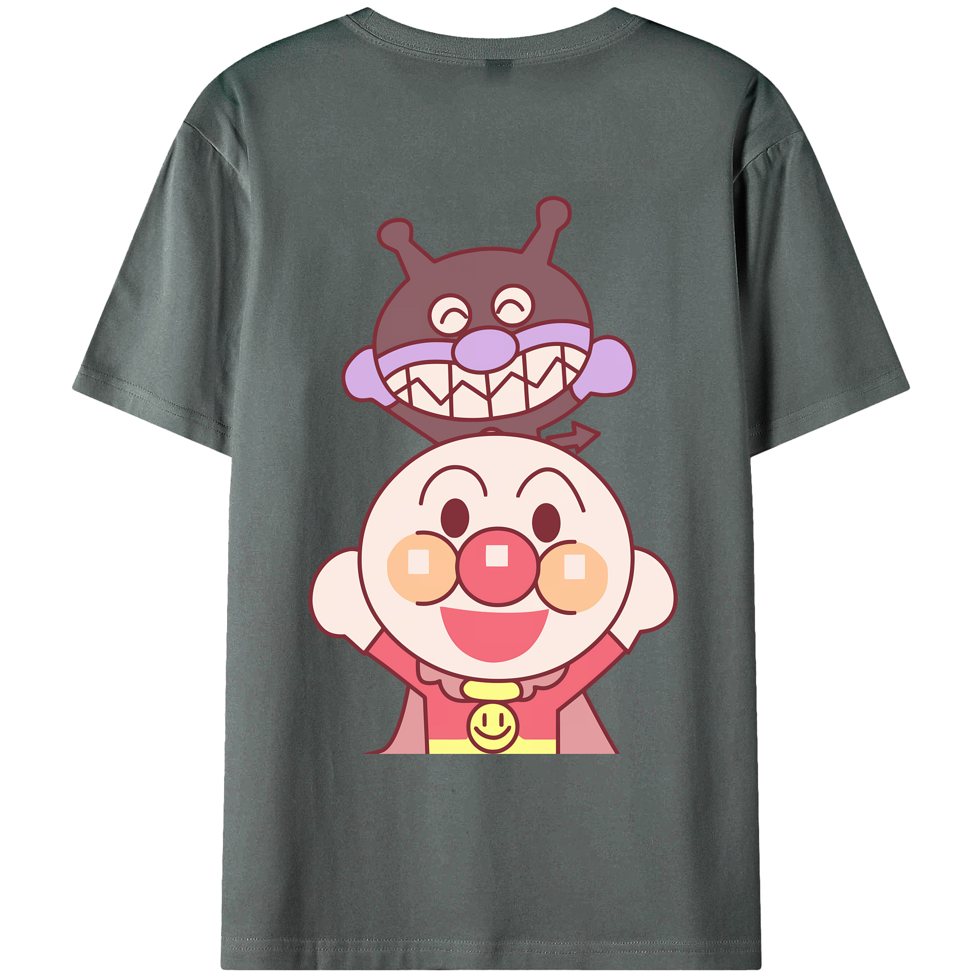 （画像用） アンパンマン Anpanman 綿100％ メンズ半袖Tシャツ（バックプリント） 通気性